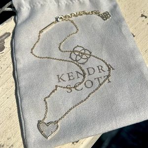 Kendra Scott Ari Heart Gold Pendant Necklace in Iridescent Drusy